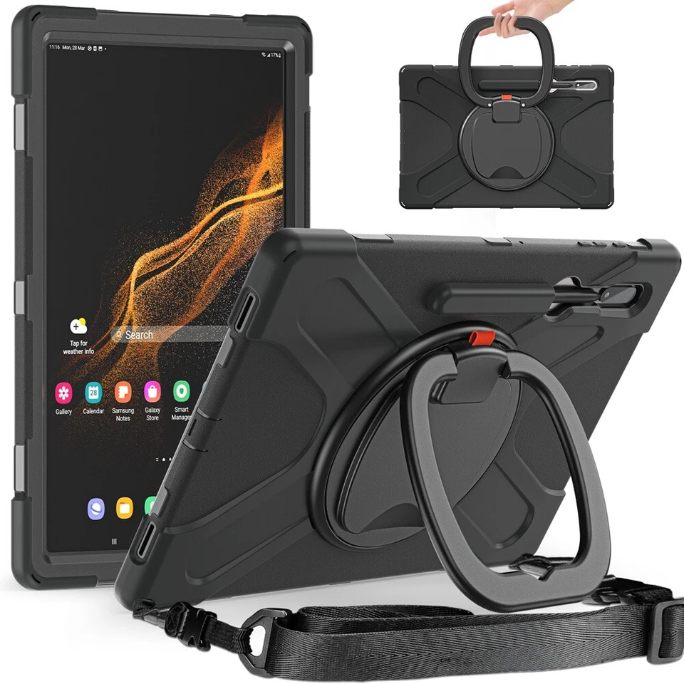Rotating Shockproof Carry Tablet Case For Samsung Galaxy Tab S9 Ultra S9 Plus S8 - Image 3 of 4