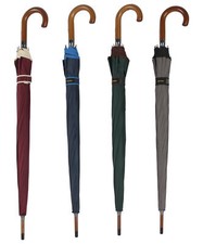 Luxurious Stick Umbrella with Wooden Handle and Fibreglass Pole - 116cm Dm.