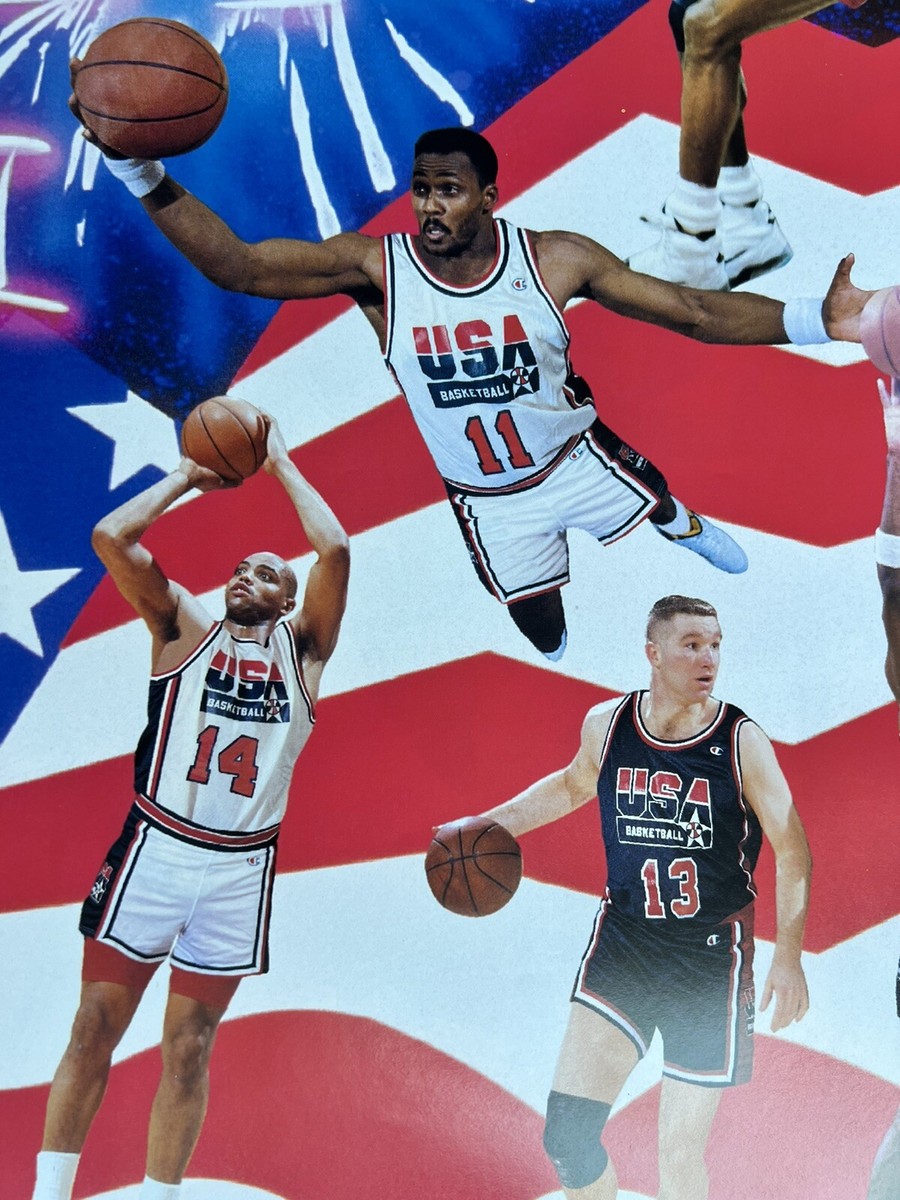 1990s Americas Team Olympic Basketball 28x22 NBA Dream Team Jordan
