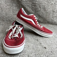 Vans Authentic Off The Wall Mens Size 8 Shoes Red White Low Top Skater Sneaker