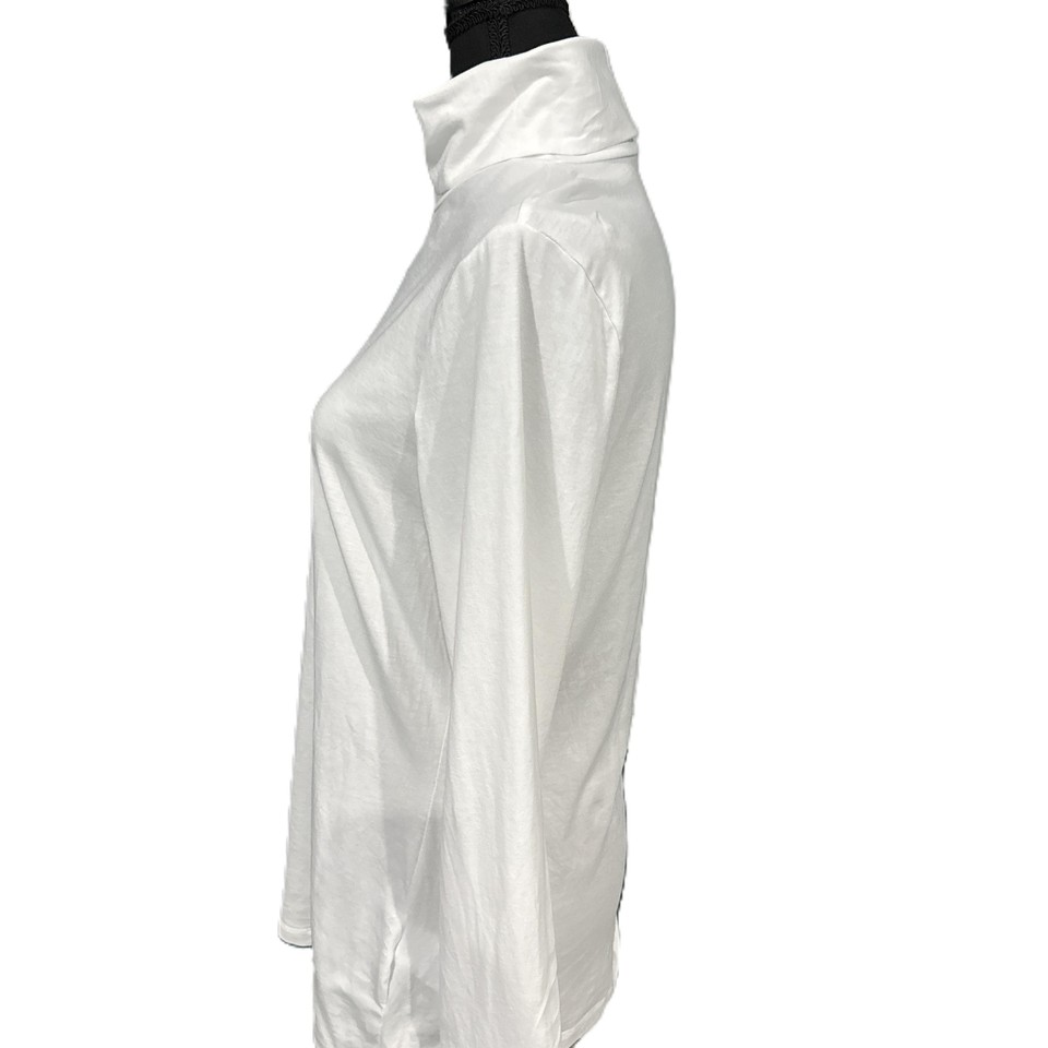 Lands End NWOT Lightweight Jersey Skimming LS Turtleneck in WhiteSz