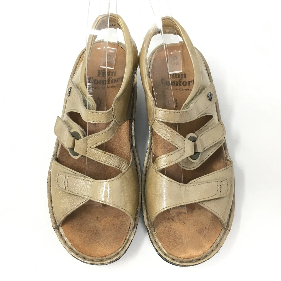 Finn 舒适凉鞋女式 6 D 码宽 3.5 英国香槟漆皮 — 第 4/4 张图片