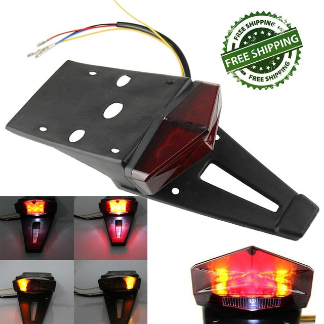 Dirt Enduro Bike LED Rear Fender Brake TailLight Turn Signal Offroad