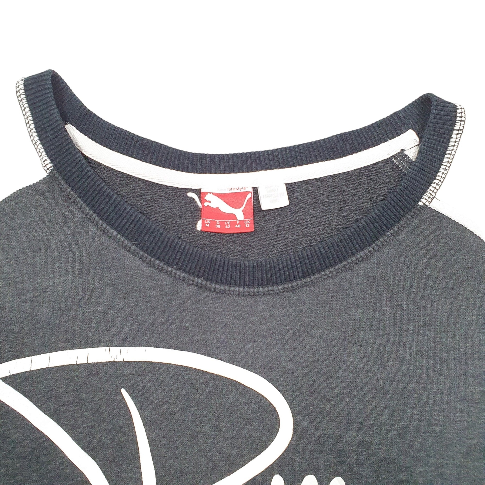 PUMA Crewneck Spellout Running Workout Jumper Sweatshirt Womens M image 2