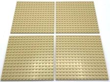 LEGO 4 NEW TAN 16 X 16 DOT 5 x 5 INCH PLATES PLATFORMS BASEPLATES