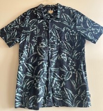 Jack O Neill Blue Print Men's Relaxed Fit, Oganic Cotton Aloha Shirt Size XL
