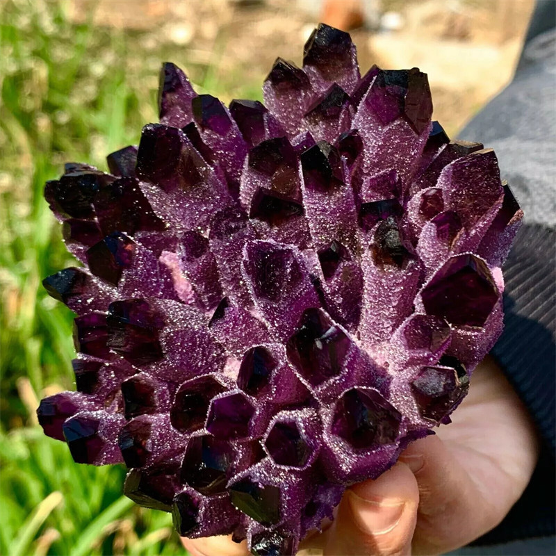 200g+ New purple Phantom Quartz Crystal Cluster Mineral Specimen Reiki Healing