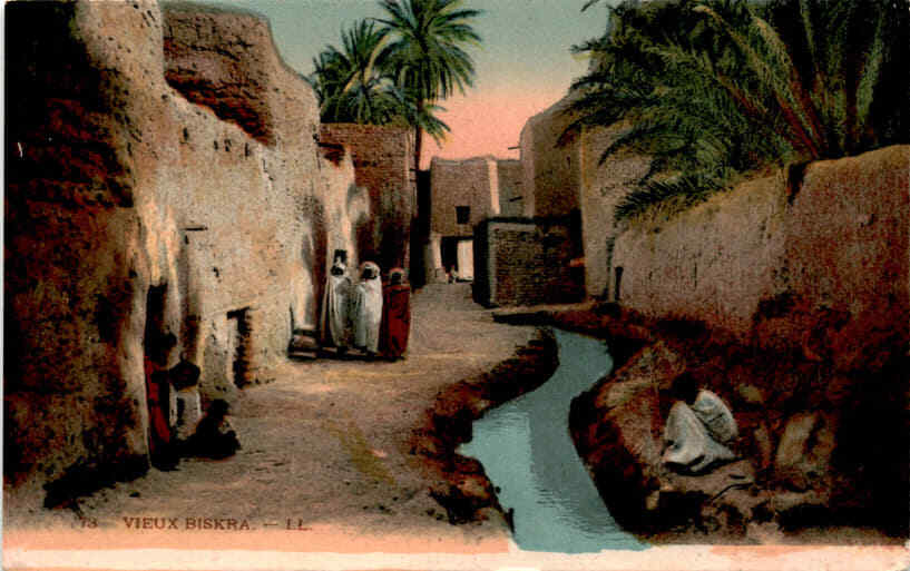 VIEUX BISKRA, Rue, Ville, Expediteur, LL, PARI, Adresse Postcard
