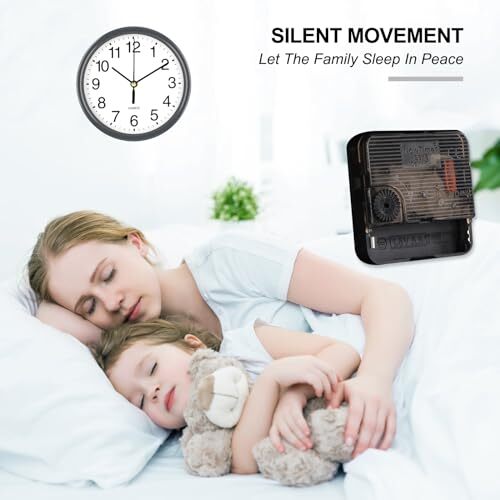 Silent Wall Clock Non Ticking 6 Inch Wall Clocks Battery Operated Small ...