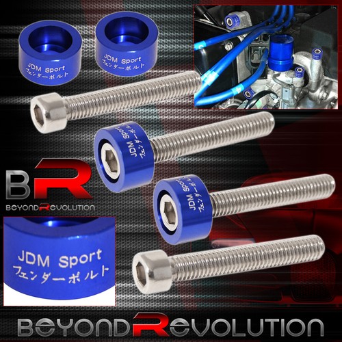 For Honda K-Series Cup/Header/Cam Cap/M6 Hex Fender/Valve Washers+Bolts Blue - Picture 2 of 6