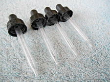 NEW Set of 4 Medicine Art Essential Oils Eye Glass Dropper 3" Straight Tip 1ml.