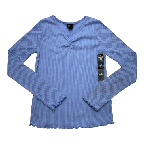 Art Class Girl's Blue Ruched V-Neck Long Sleeve Top Size Large (10/12) A90