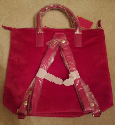 Juicy Couture Dark Pink Velvet Convertible Backpack Purse | eBay display picture 3