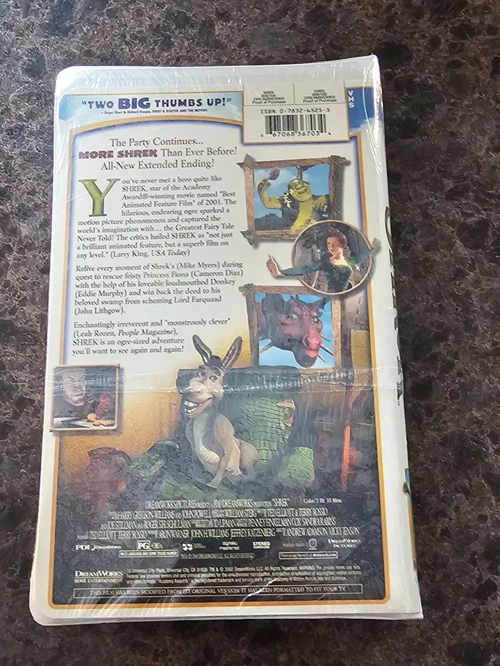 BRAND NEW Shrek (VHS; 2001) RARE Sealed OOP - Image 3 of 3
