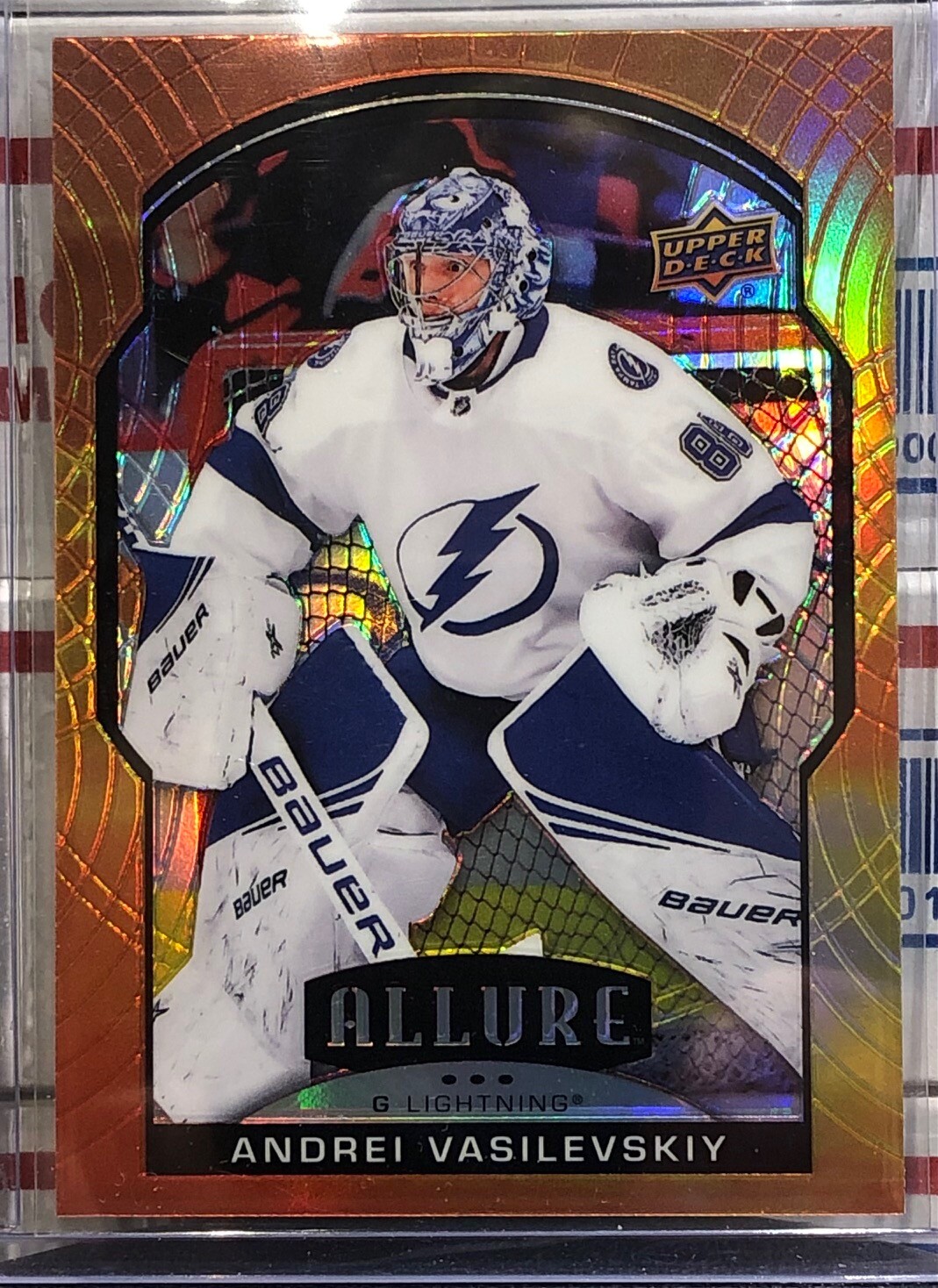 2020-21 UPPER DECK ALLURE ANDREI VASILEVSKIY, #11, SUNSET, STANLEY CUP CHAMPION