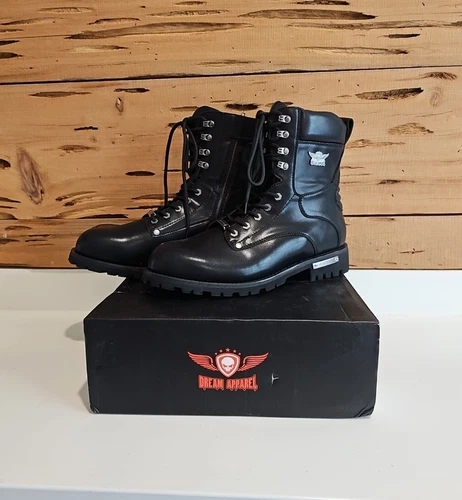 Dream Apparel Men's Leather Motorcycle Boots For Touring Riding & Fashion Sz 13