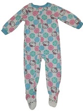 Hello Kitty Toddler Girl's Holiday Winter Print Fleece Footed Pajama Sleeper 2T