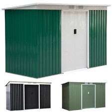 Outsunny Capanno Casetta Attrezzi da Giardino in Acciaio con Porte Scorrevoli