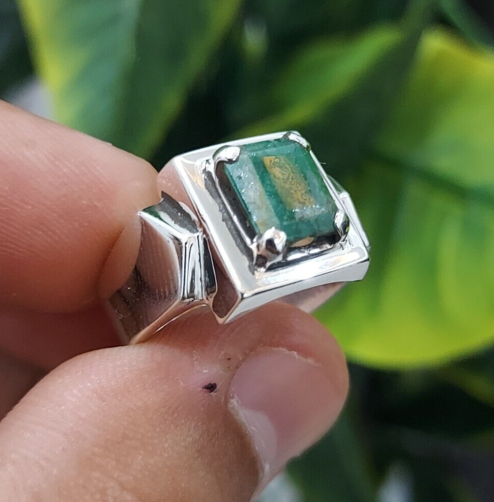 Zamurd Green Stone Ring Price Natural Zamurd Stone Ring Original Emerald  Ring Sterling Silver 925 Handmade