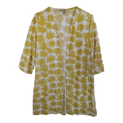 Lavish Bathing Suit  Cover Up Duster Jacket Sheer Floral Size M