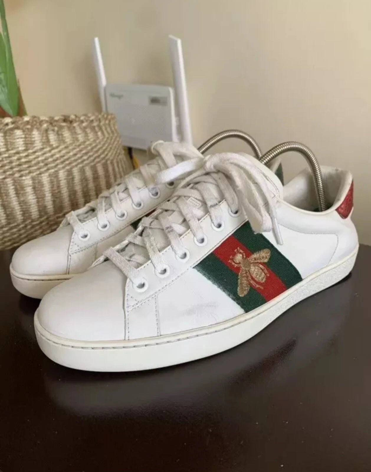 Baskets à lacets homme Gucci Ace brodé cuir abeille taille U.S 5,5    UK 5