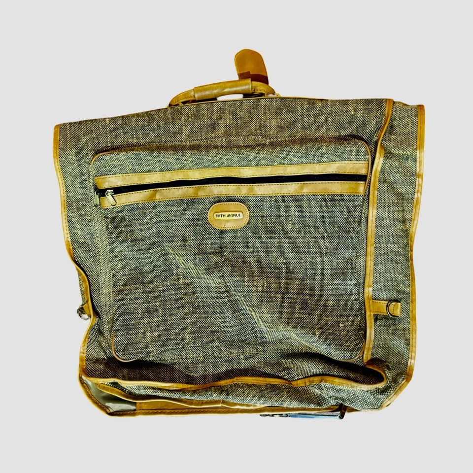 Vintage Samsonite Men's Carry On Bag Tweed Leather Brown Weekend Travel NICE - Image 2 of 3