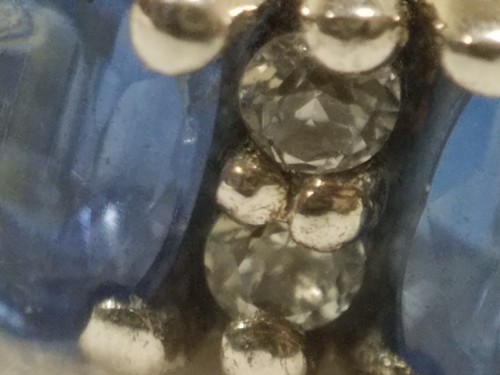 Vtg .50Tcw Sapphire & 1 MM White Topaz 925Ag Ring Sz 4.75 #JWR14080524 - Picture 12 of 21