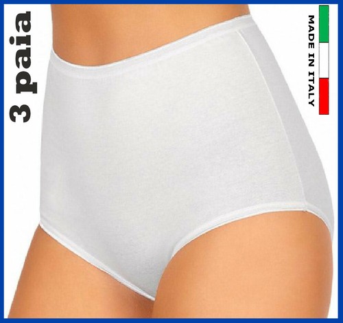 GNALIA Mutande Contenitive Donna Pancia Piatta Cotone Vita Alta Confezione Da 5 Pezzi Slip Elasticizzato Comodo Morbido Taglia L Bianco