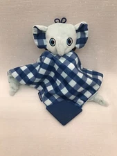 Booginhead PaciPal Elephant Security Blanket Lovey Baby Teether Blue Plaid Unise