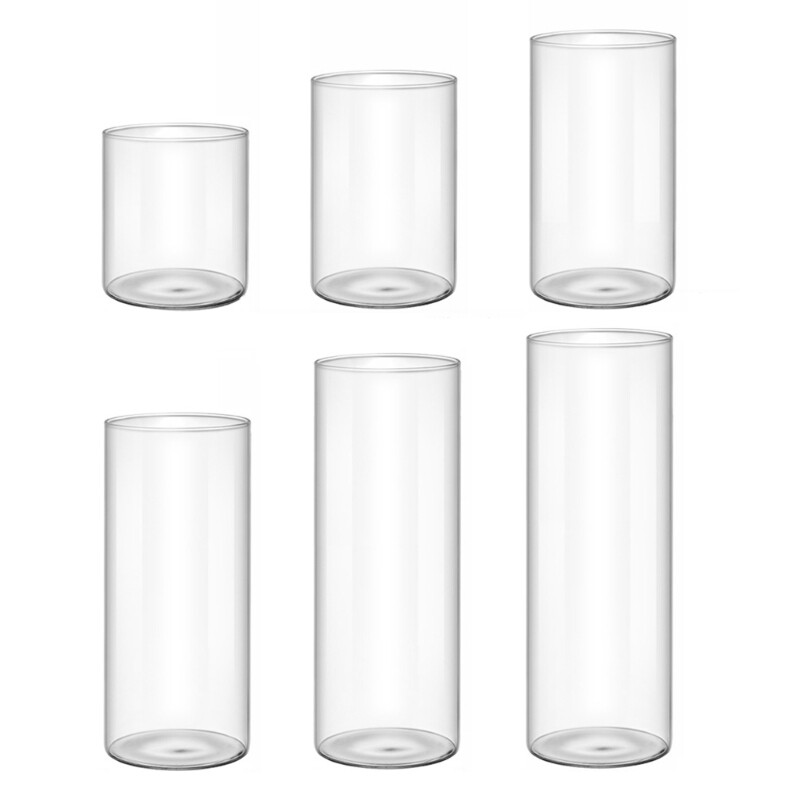 Glass Vase Glass Cylinders Vase Enhances Dining Area Party 65mm Diameter