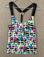Adidas Womens Tankini Tank Top Swim Top Size 10 Adjustable Straps Nylon Blend