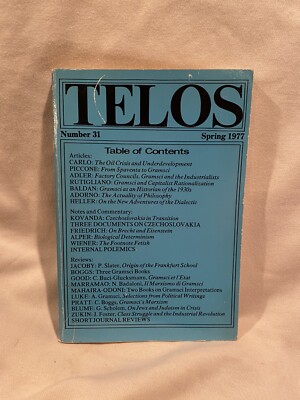 Telos Quarterly: Sociology Magazine No.31 Spring 1977 Marxist socialist