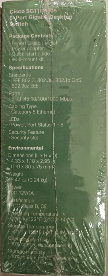 Cisco  (SG100D-05) 5-Port Gigabit Desktop Switch - Image 2 of 4