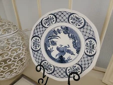 Royal Stafford Old Chelsea Blue Bird Scalloped 10.5" Dinner Plates - Set of 4