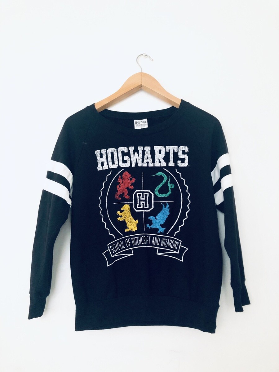 Harry Potter Hogwarts Womens Long Sleeve Shirt Top Black And