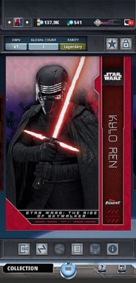 Star Wars Card Trader Topps Finest 2023 Kylo Ren Red Refractor 5cc