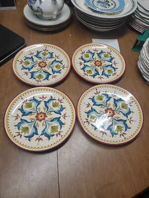 BOBBY FLAY ( 4 ) SEVILLA RED SALAD DESSERT PLATES 8''  New Crazing Bin 101