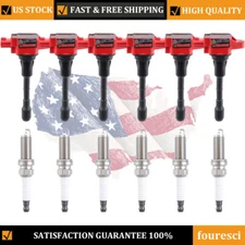 6X Iridium Spark Plug and Ignition Coil Pack For 2008-2014 Nissan Maxima V6 3.5L