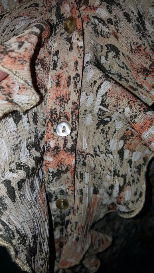 Camisa Top Blusa Relativity Mujer Talla L Grande Marrón Naranja Foto 3 de 4