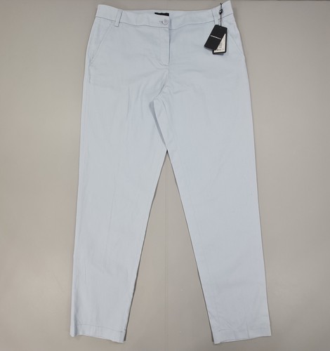 Emporio Armani Womens Chino Trousers Blue 48 Cotton Linen Pants