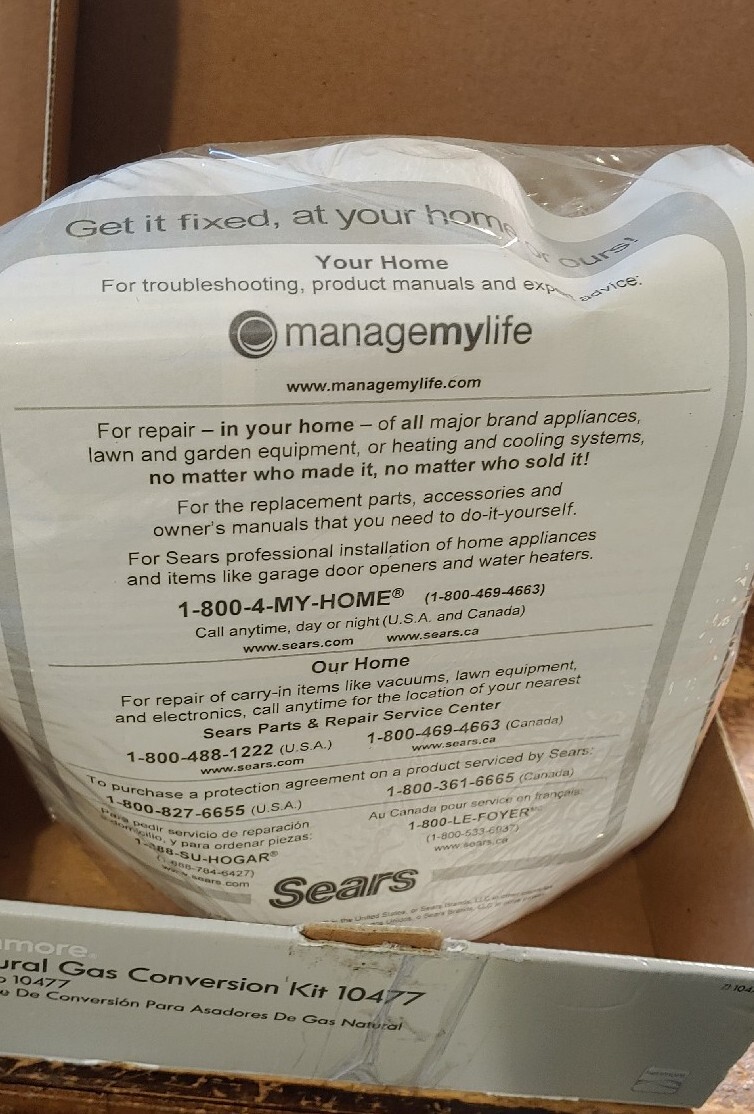 Kenmore Grill Natural Gas Conversion Kit 10477 W/10ft Hose "NEW" eBay