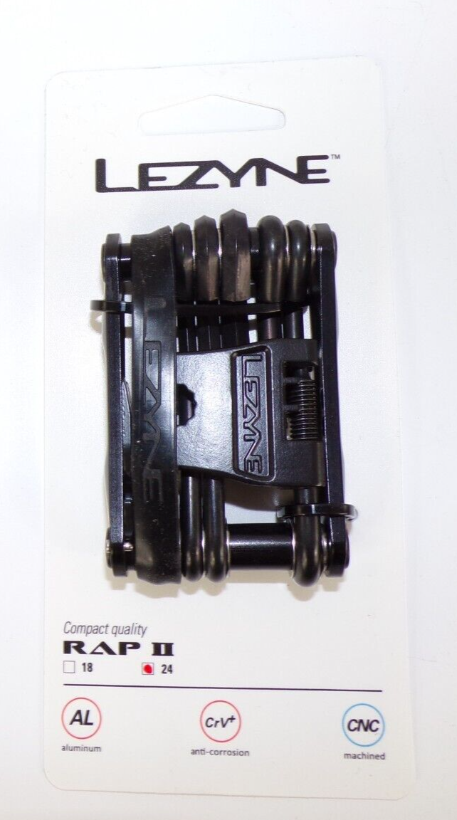 Multi-outils 12 fonctions Lezyne Rap II clés Allen, Torx, Tournevis