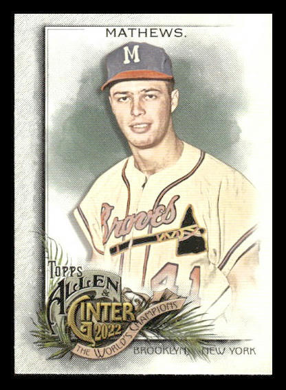 2022 Topps Allen & Ginter #243 Eddie Mathews Milwaukee Braves