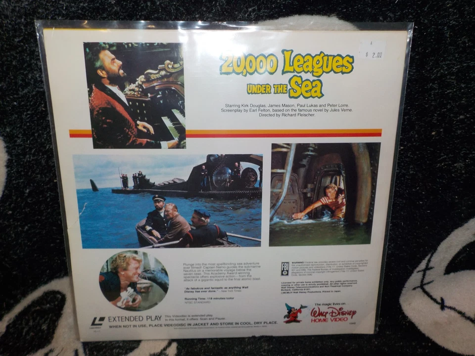 20,000 Leagues Under the Sea Laserdisc LD Disney Kirk Douglas Free Ship $50 Foto 2 de 2