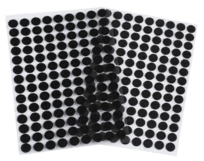 MARKENLOS 63 Paar Klettpunkte selbstklebend 10 mm Klettverschluss Klettband Schwarz