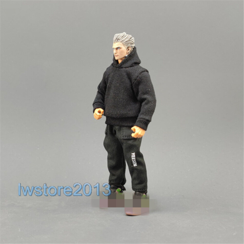 Cappotto con cappuccio nero 1:18 vestiti per action figure maschio donna giocattolo - Foto 1 di 6