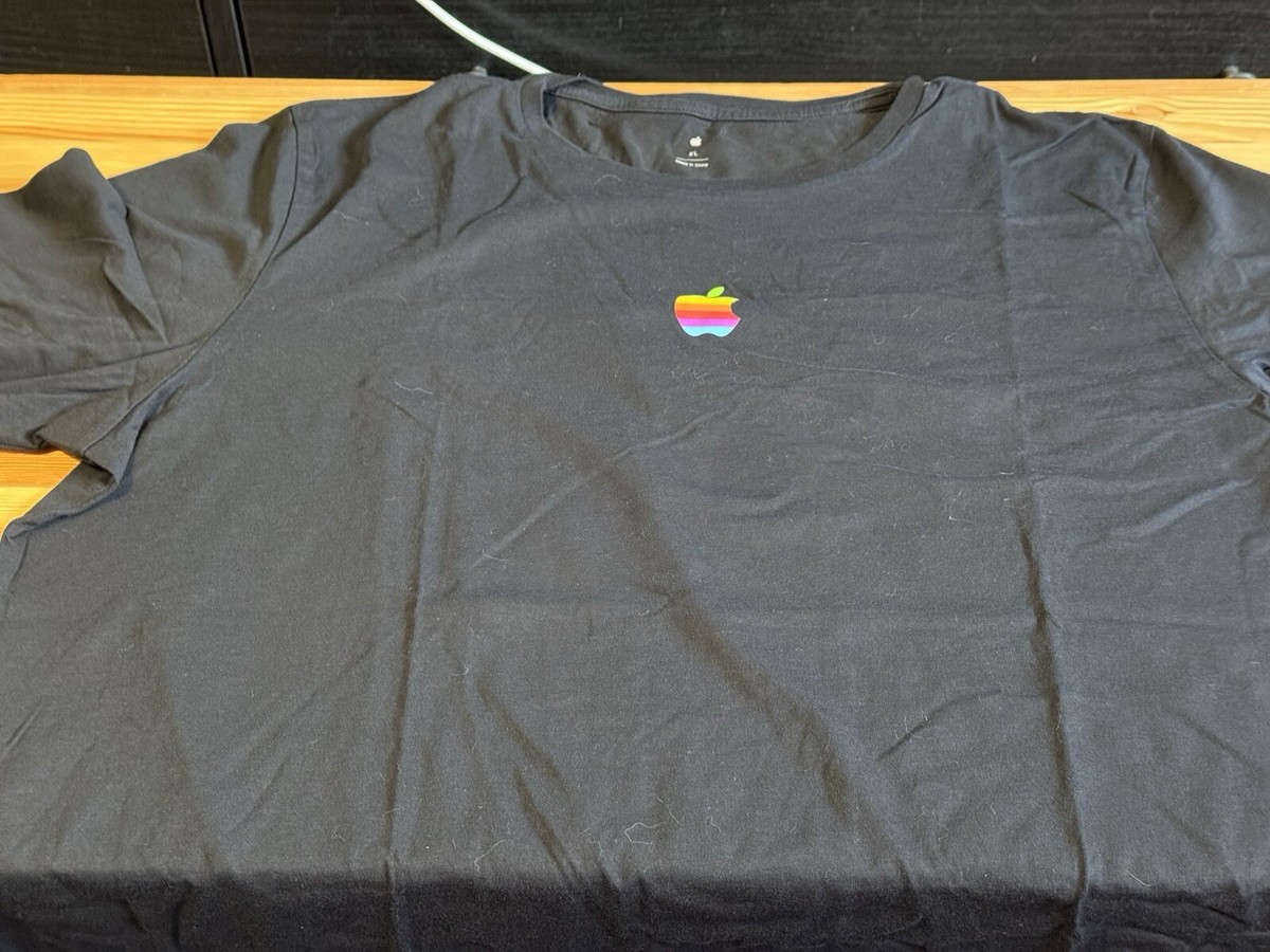 Apple Official Cupertino Macintosh Rainbow Logo T- Shirt Unisex XL