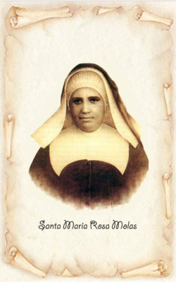 SANTINO HOLY CARD SANTA MARIA ROSA MOLAS parchment type