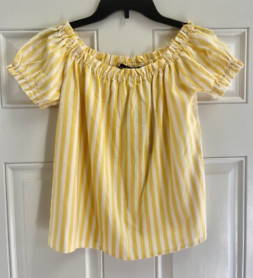 Vero Moda Yellow Banana Cream Off Shoulder Top Small NWT