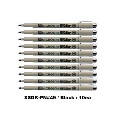 SAKURA Pigma Micron PN Black Pen Set of 10 Plastic Nib 0.5mm Archival Ink Japan